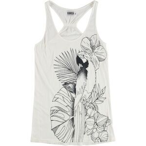 Scratch Womens Bird Tank Top, White, NWT